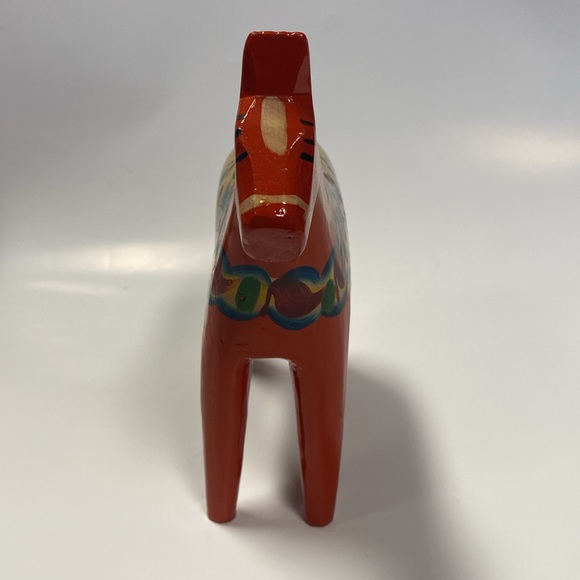 Nils Olsson Wood Dala Horse Figure Folk 7" tall at the ears Sweden colorful - Picture 4 of 10